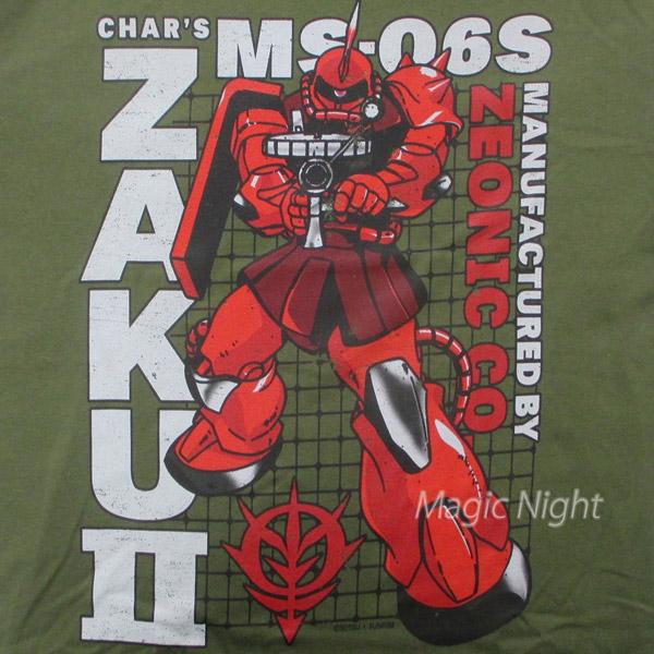 機動戦士ガンダム Tシャツ シャア専用ザク 半袖 大人用 オリーブ