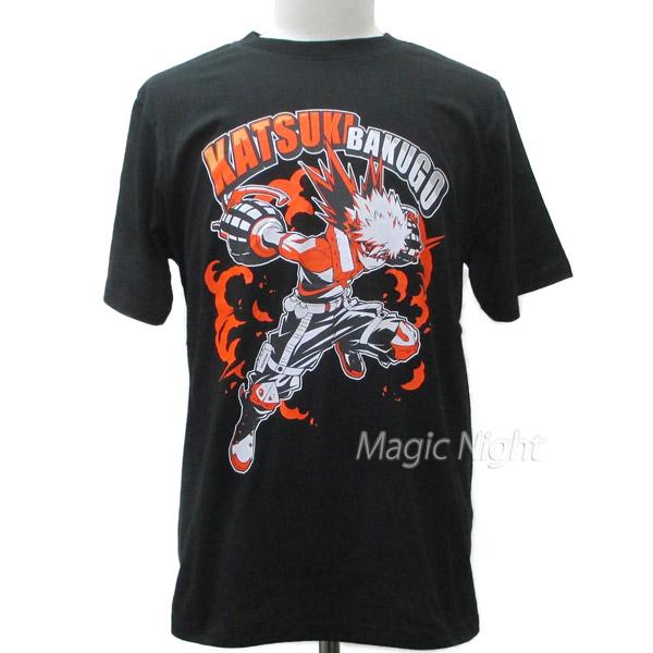ヒロアカ 爆豪勝己 Tシャツ ヒロアカ 爆豪 Tシャツ 僕のヒーローアカデミア 爆豪勝己 半袖 黒