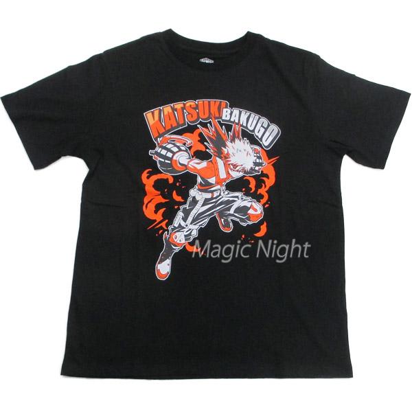 ヒロアカ 爆豪 Tシャツ 僕のヒーローアカデミア 爆豪勝己 半袖 黒