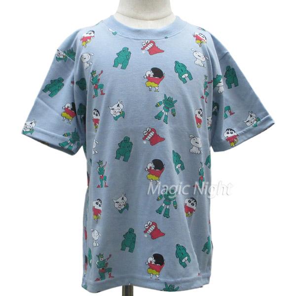 クレヨンしんちゃん Tシャツ しんのすけ軍団 サックスブルー 子供用