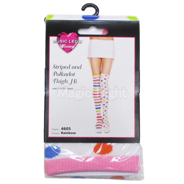 4605 Striped and Polkadot Thigh Hi / 分類：タイハイソックス |  | 01