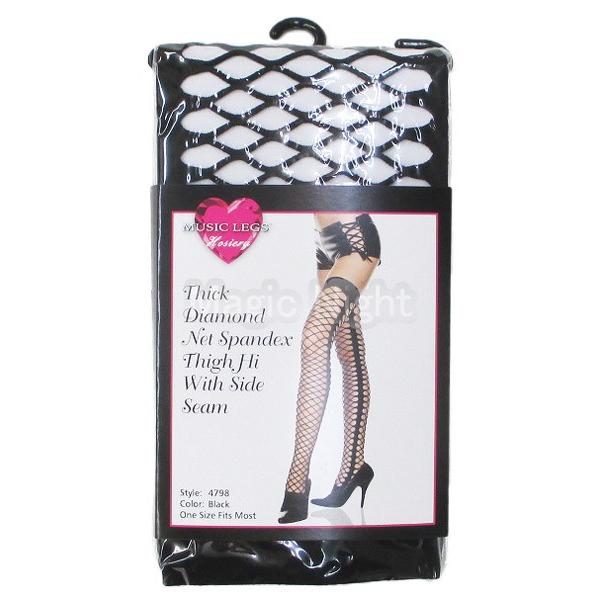 4798 Thick Diamond Net Spandex Thigh Hi With Side Seam / 分類：タイハイソックス 定形外発送可 |  | 01