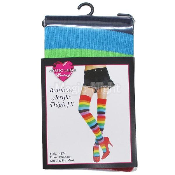 4874 Rainbow Acrylic Thigh Hi / 分類:タイハイソックス|magicnight|02