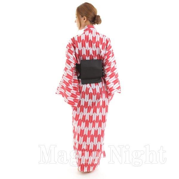 矢がすり着物 赤着物黒帯 紫着物赤帯 仮装 衣装 コスチューム |  | 03