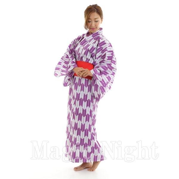 矢がすり着物 赤着物黒帯 紫着物赤帯 仮装 衣装 コスチューム |  | 05