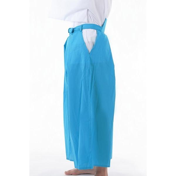 カラー袴 水色 上衣付き ホワイト×スカイブルー 上下セット |  | 02