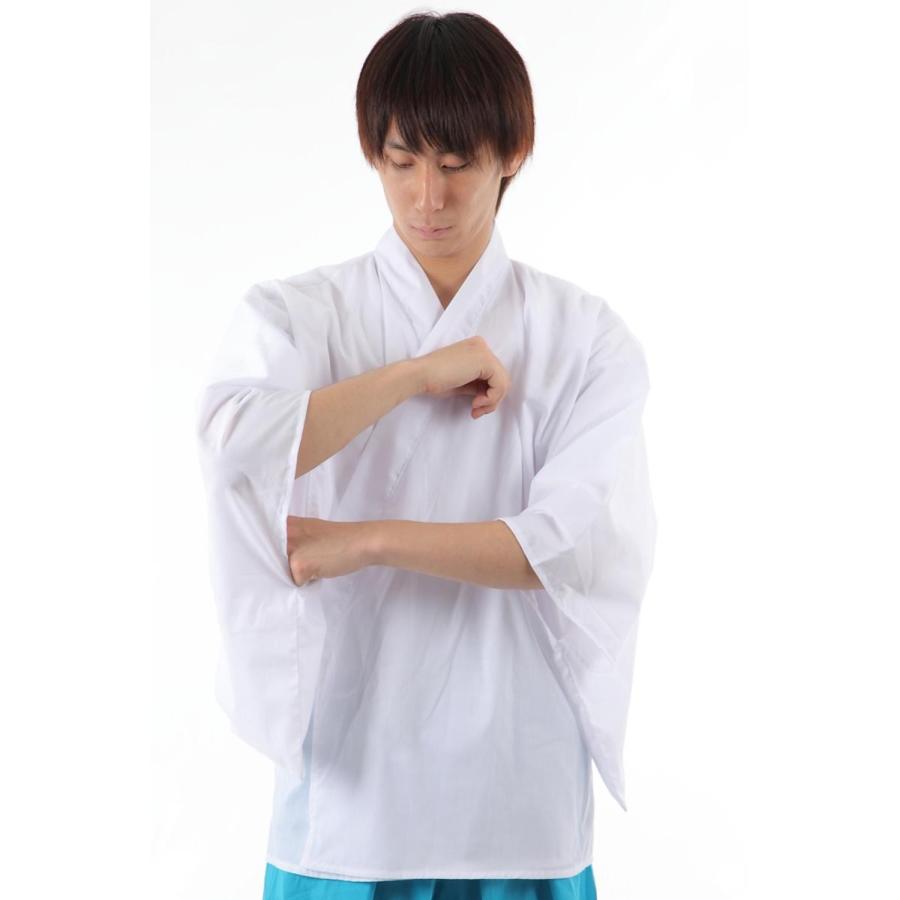 カラー袴 水色 上衣付き ホワイト×スカイブルー 上下セット |  | 06