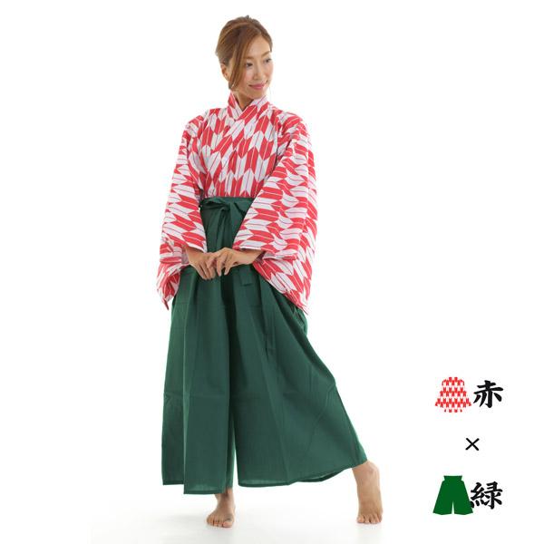 矢がすり上衣（赤）+カラー袴セット 矢絣 やがすり 着物 ハロウィン 仮装 コスチューム 衣装 男女兼用 |  | 10