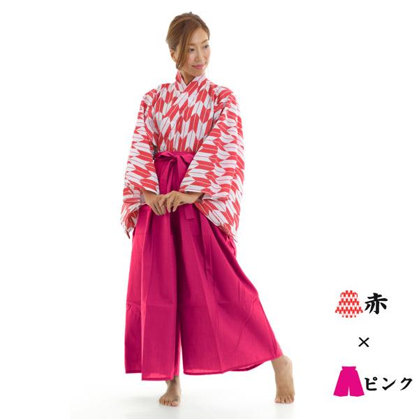 矢がすり上衣（赤）+カラー袴セット 矢絣 やがすり 着物 ハロウィン 仮装 コスチューム 衣装 男女兼用 |  | 11