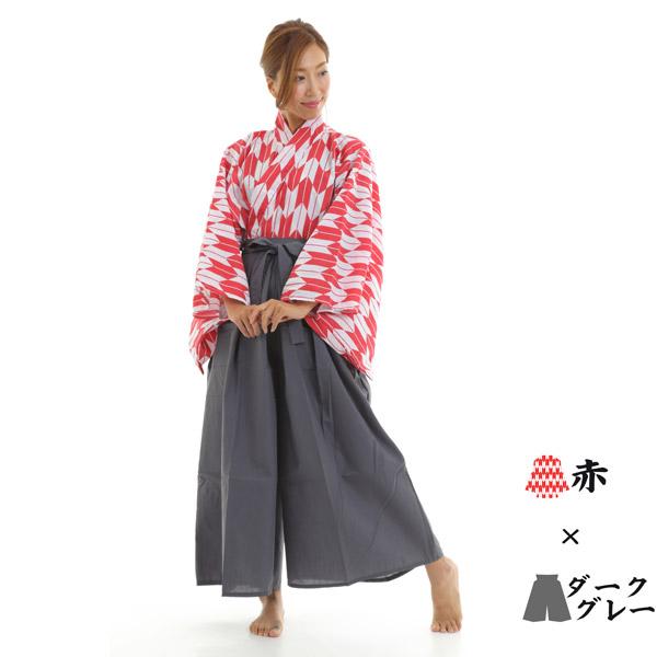 矢がすり上衣（赤）+カラー袴セット 矢絣 やがすり 着物 ハロウィン 仮装 コスチューム 衣装 男女兼用 |  | 12