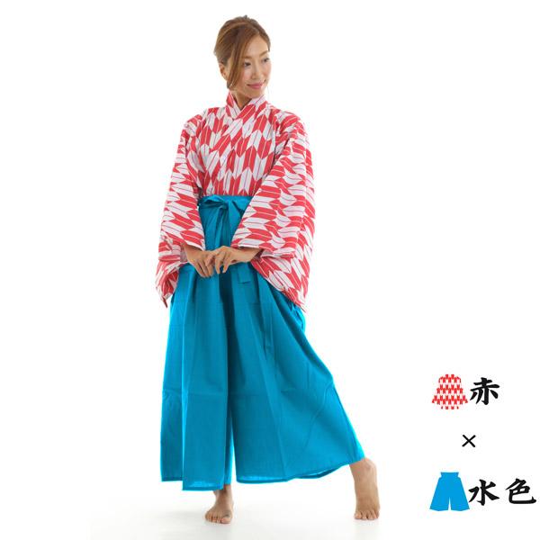 矢がすり上衣（赤）+カラー袴セット 矢絣 やがすり 着物 ハロウィン 仮装 コスチューム 衣装 男女兼用 |  | 13