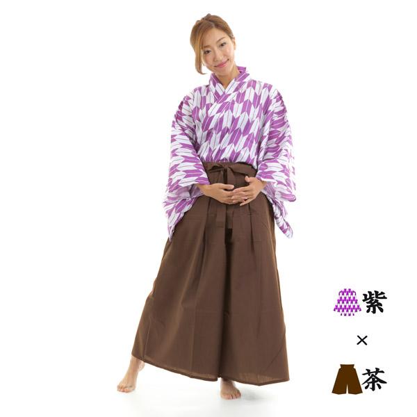 矢がすり上衣（紫）+カラー袴セット 矢絣 やがすり 着物 ハロウィン 仮装 コスチューム 衣装 男女兼用 |  | 09