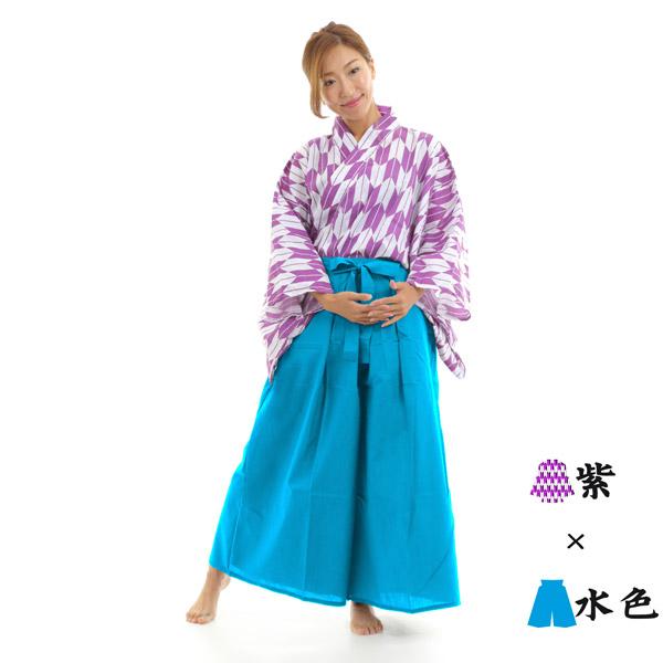 矢がすり上衣（紫）+カラー袴セット 矢絣 やがすり 着物 ハロウィン 仮装 コスチューム 衣装 男女兼用 |  | 13