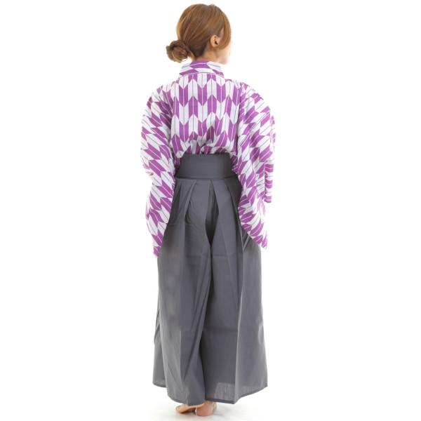 矢がすり上衣（紫）+カラー袴セット 矢絣 やがすり 着物 ハロウィン