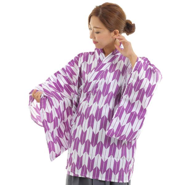 矢がすり上衣（紫）+カラー袴セット 矢絣 やがすり 着物 ハロウィン 仮装 コスチューム 衣装 男女兼用 |  | 03