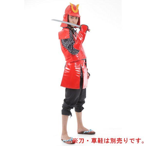 武将甲冑フルセット 赤 大人用 コスプレ 戦国武将 侍 武士 甲冑 兜 鎧