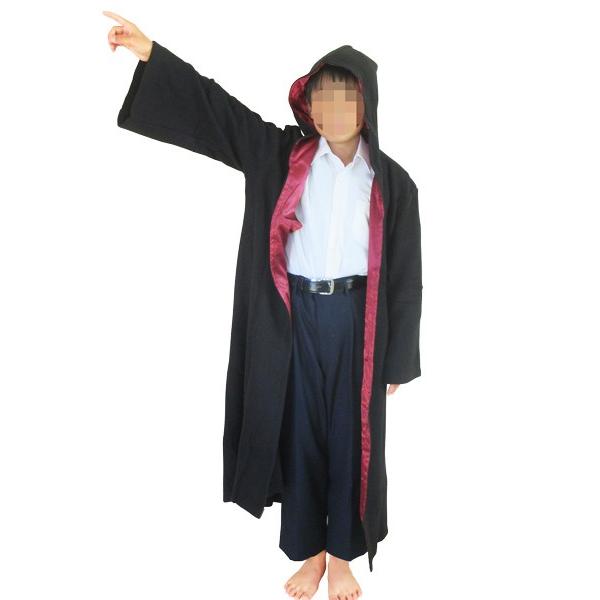 奉仕品 マジックナイトローブ 子供用 ローブ マント 魔法使い ハリーポッター風 コスプレ 衣装 ハロウィン 仮装 黒 返品不可 | 