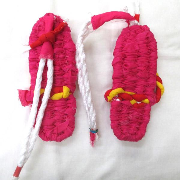 カラーわらじ ピンク 草鞋 草履 24cm 手作り 布わらじ 布ぞうり |  | 02