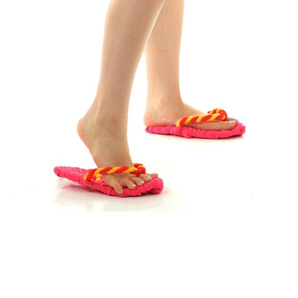 カラーわらじ ピンク 草鞋 草履 24cm 手作り 布わらじ 布ぞうり |  | 05