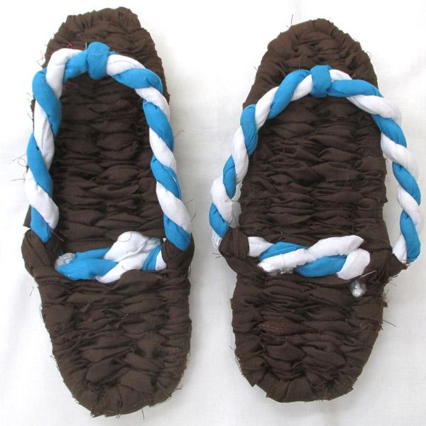 カラーわらじ 茶色 草鞋 草履 26cm 手作り 布わらじ 布ぞうり | 