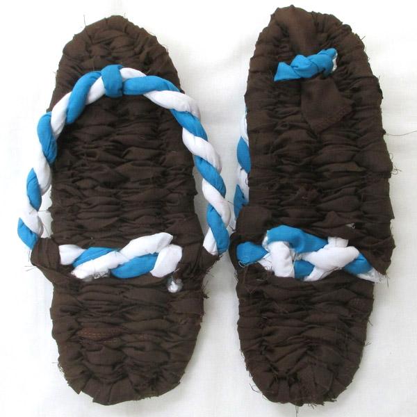 カラーわらじ 茶色 草鞋 草履 26cm 手作り 布わらじ 布ぞうり |  | 01