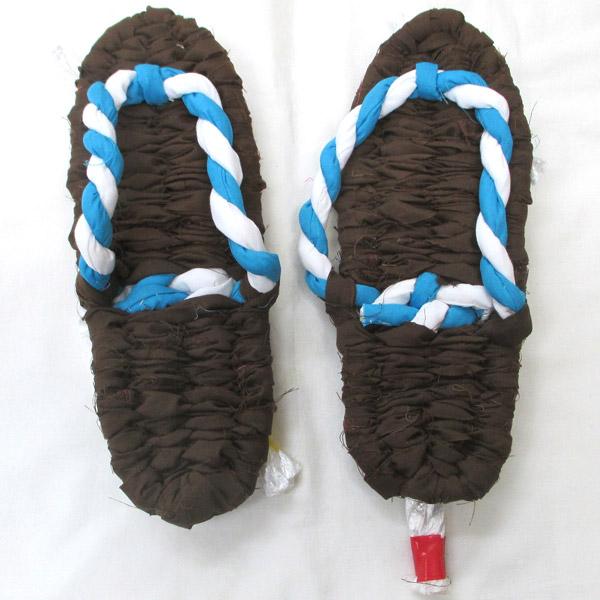 カラーわらじ 茶色 草鞋 草履 26cm 手作り 布わらじ 布ぞうり |  | 04