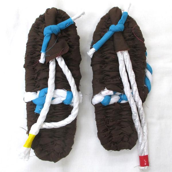 カラーわらじ 茶色 草鞋 草履 26cm 手作り 布わらじ 布ぞうり |  | 06