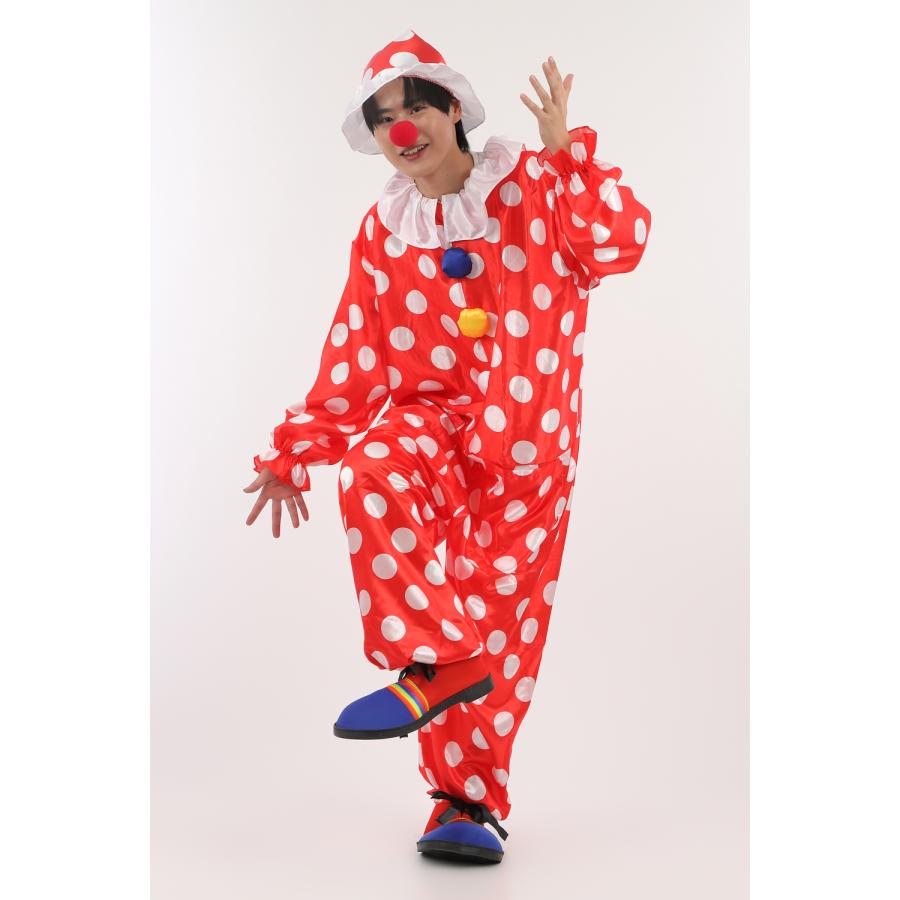 ハッピークラウン ピエロシューズ付き ピエロ 衣装 仮装 コスチューム 大人用 白い手袋プレゼント | 