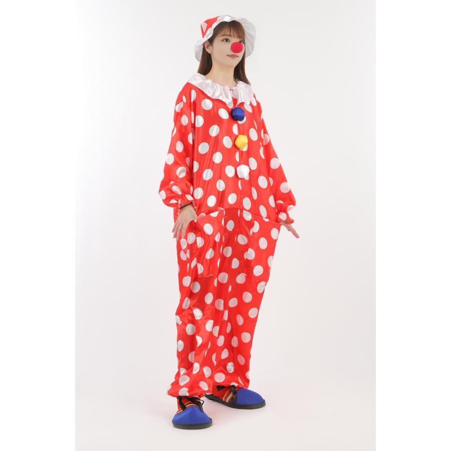 ハッピークラウン ピエロシューズ付き ピエロ 衣装 仮装 コスチューム 大人用 白い手袋プレゼント |  | 04