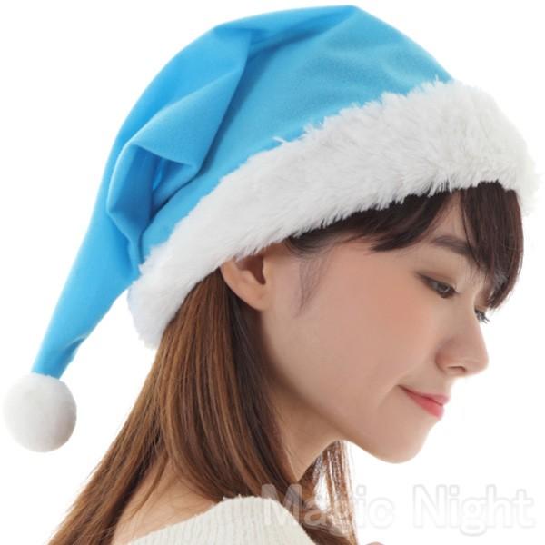 NEWカラフルサンタ帽子 みずいろ クリスマス コスプレ 帽子 : コスプレ