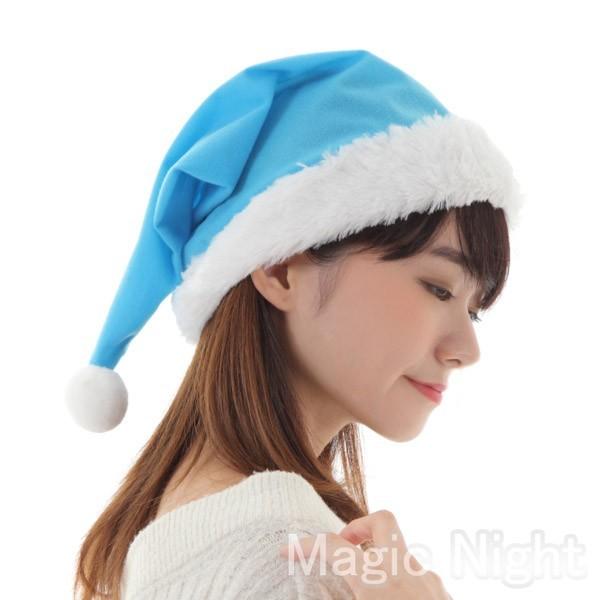 NEWカラフルサンタ帽子 みずいろ クリスマス コスプレ 帽子 : コスプレ