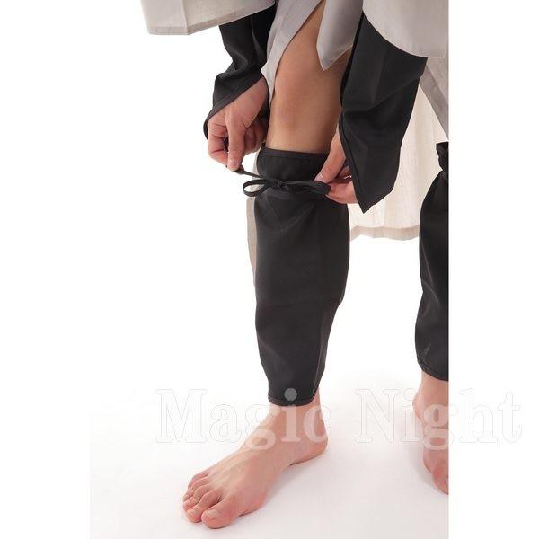 カラー手甲脚絆 黒 時代劇 コスプレ 仮装パーツ 股旅 旅姿 忍者