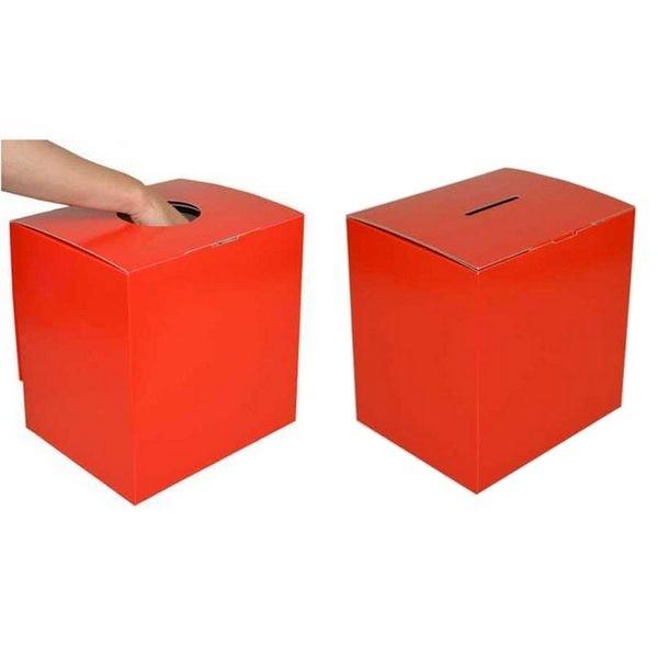 BIG抽選箱＆投票箱 赤 黒 W30×D24×H31cm 抽選 投票 選挙 くじ引き