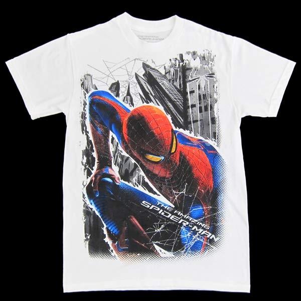 スパイダーマンTシャツ Stalking Spidey アメイジングスパイダーマン 白 シミあり | 