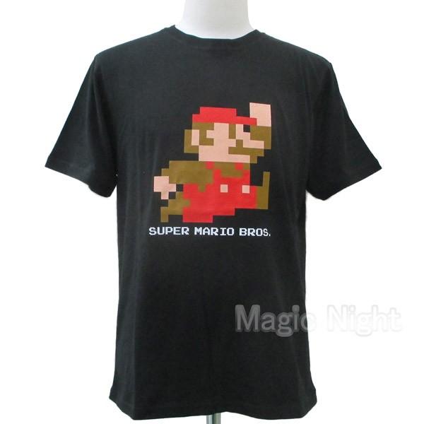 627円 22超人気 スーパーマリオ Tシャツ ドットマリオ 黒