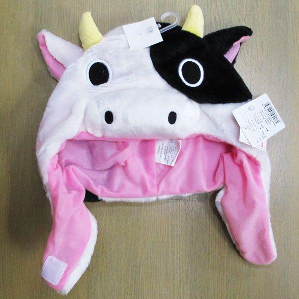 ウシ 着ぐるみキャップ 牛 かぶりもの 動物 帽子 グッズ : コスプレ