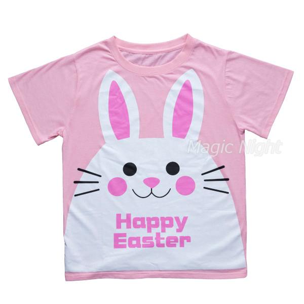 イースター ラビット Tシャツ うさぎ 兎 半袖 ピンク 男女兼用 大人用 | 