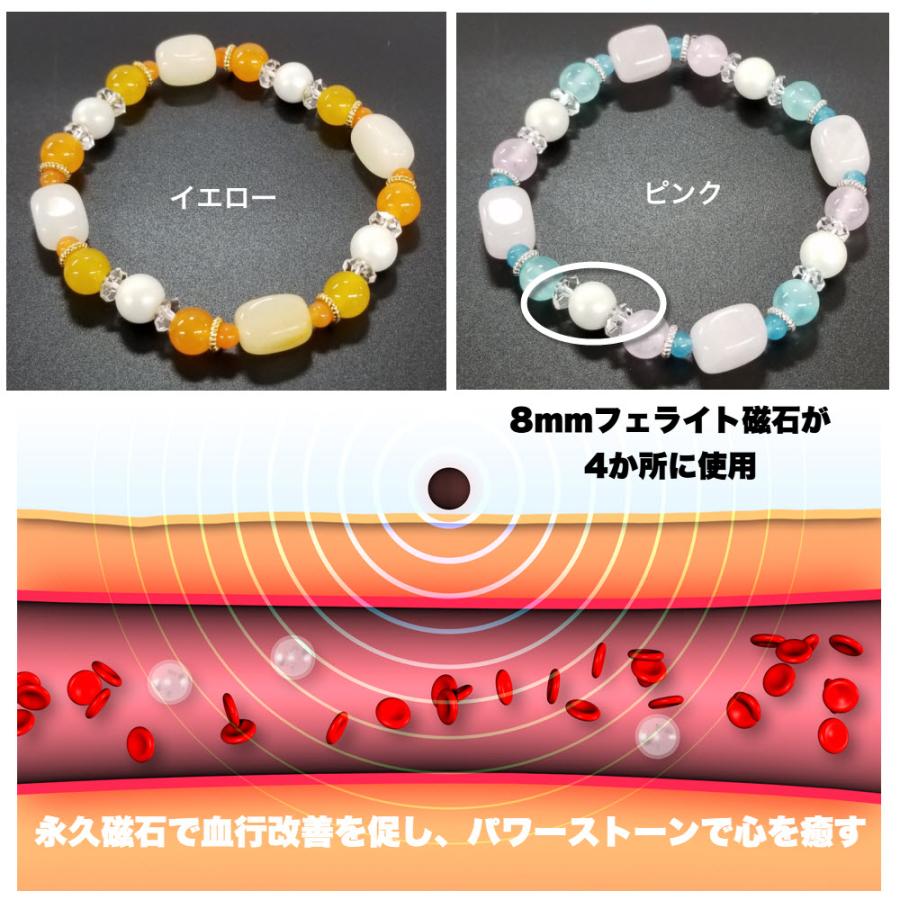 天然石磁気リング STRING-A2 フェライト磁石が4か所使用 パワーストーン 管理医療機器認証 腕に付けて装着部位の血行改善 |  | 01