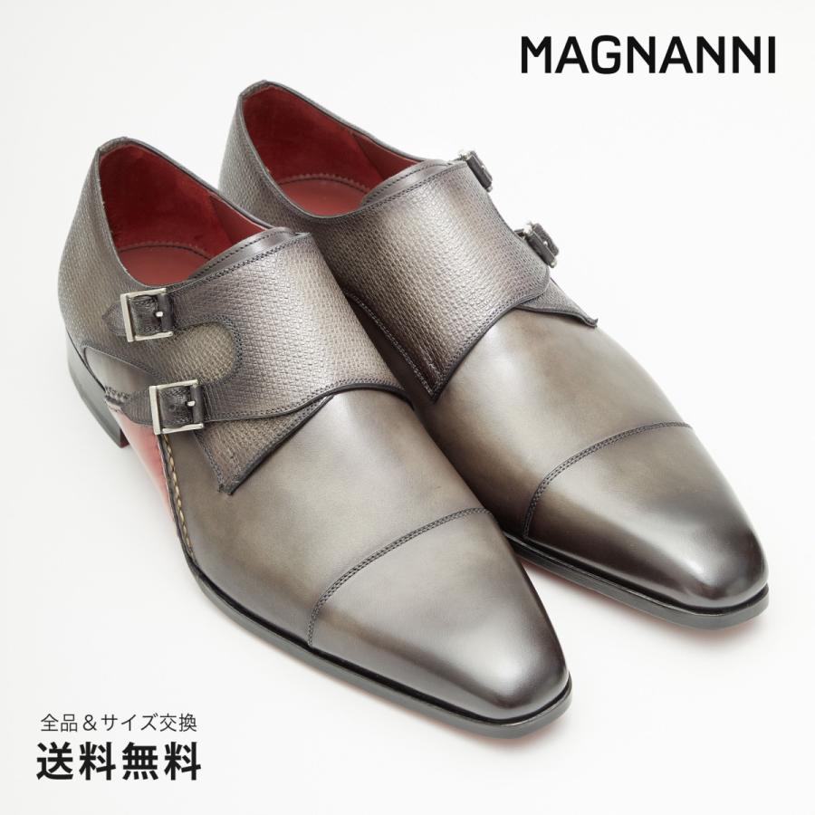 magnanni サイズ39 レザー 革靴 モンクストラップ - ドレス