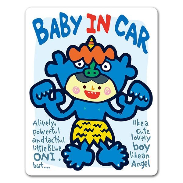323円 評判 車ステッカー 赤ちゃん着ぐるみ 節分青鬼男の子 Baby In Car ベビーインカー ベイビーインカー 車マグネットステッカー ゆうパケット対応210円
