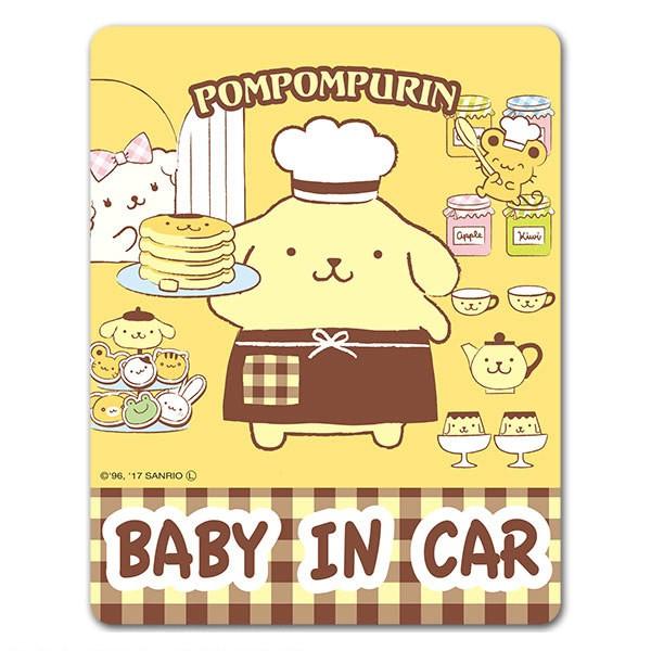 車ステッカー ポムポムプリン スタンダードデザイン BABY IN CAR ベビーインカー ベイビーインカー 車マグネットステッカー ゆうパケット対応210円〜｜magnetpark