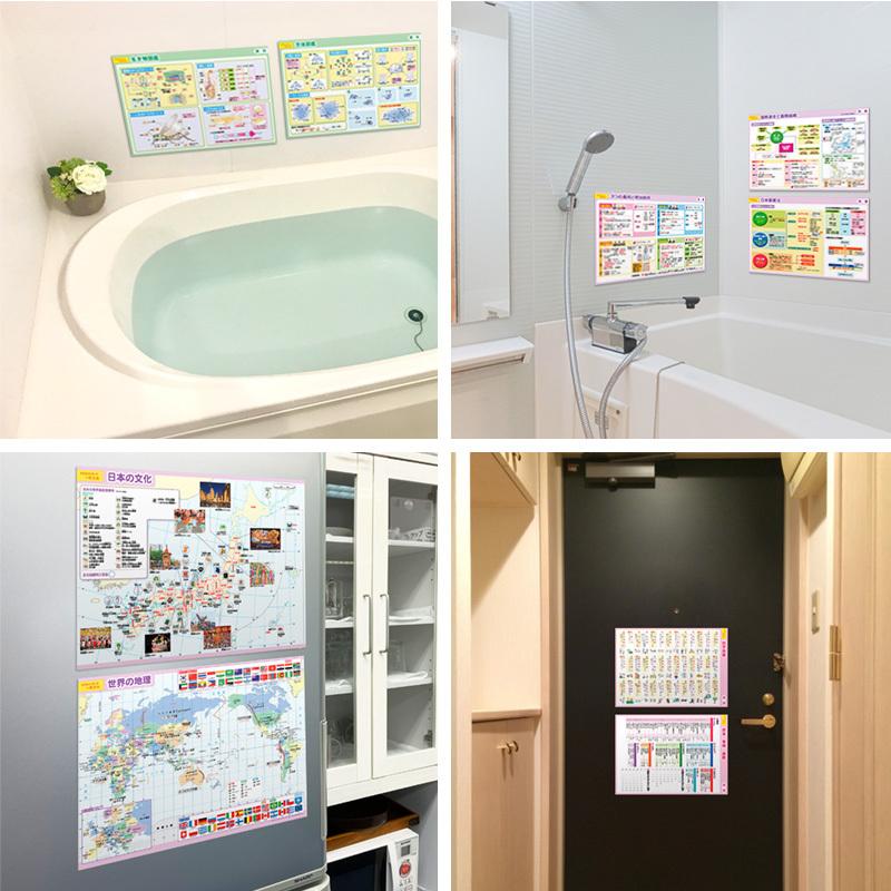 マグネットパーク×旺文社 知育マグネット お風呂ポスター 中学受験