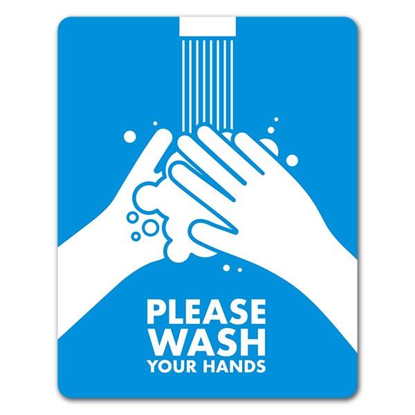 サインマグネットステッカー 手を洗おう　PLEASE WASH YOUR HANDS　玄関ドアお知らせマグネット ゆうパケット対応210円〜｜magnetpark