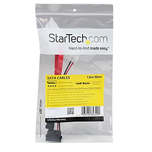 StarTech.com Slimline SATA変換ケーブル 30cm ペリフェラル電源コネクタ付き SLSATAF12｜mago8go8｜05