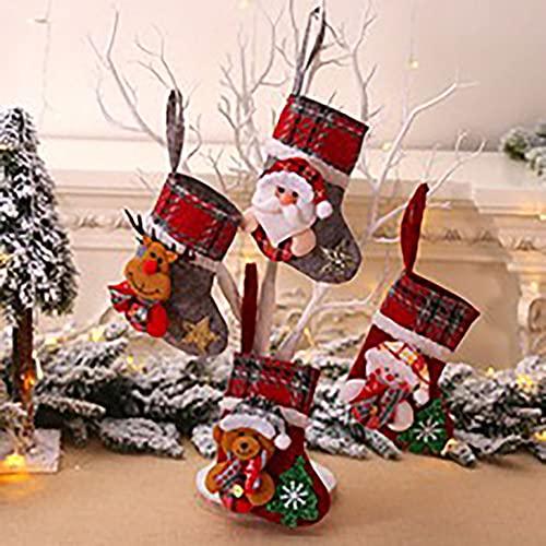 クリスマス 靴下 クリスマスぬいぐるみの装飾品 かわいい クリスマスツリーの装飾 おもちゃ 4点入り サンタ人形 クリスマス 子供ギフト クリスマス｜mago8go8｜05