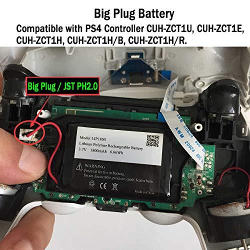 3.7v 1,800mAh Li-ion交換用バッテリーパックPS4コントローラー用 PlayStation 4 DS4 CUH-ZCT1J シリーズ｜mago8go8｜04