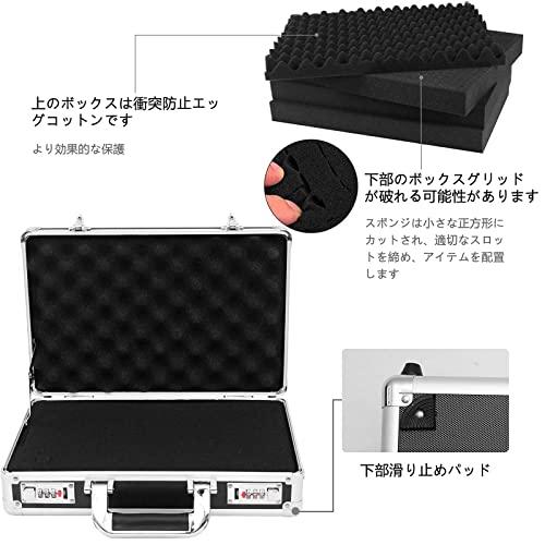 Rxakudedo ジュラルミンケース アルミツールケース ブロッククッション付き ブラック パスワードボックス サイズ 50*18*38CM｜mago8go8｜04