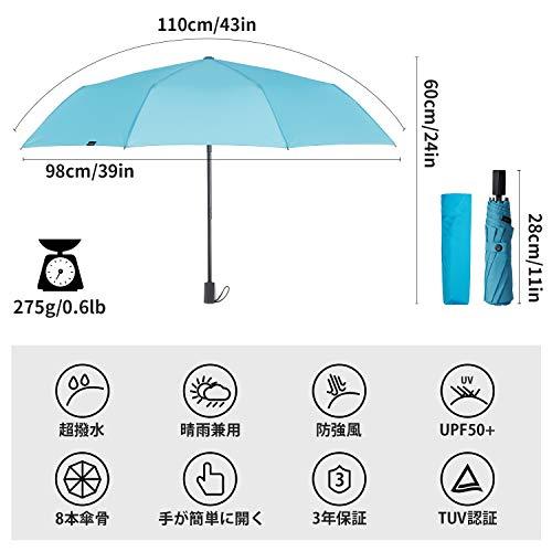 BP SUNNY レディース 折りたたみ傘 超撥水 丈夫 手動開閉 紫外線遮蔽 日傘 UVカット UPF50+ 軽量 晴雨兼用傘 防風｜mago8go8｜06