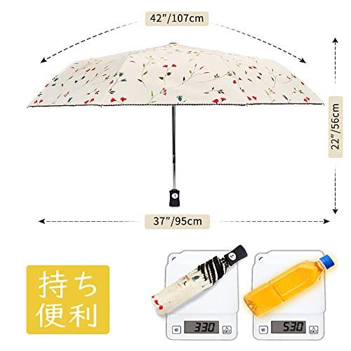 CUBY 日傘 折りたたみ傘 自動開閉 ワンタッチ 8本骨 頑丈な折り畳み傘 uvカット 完全遮光遮熱 軽量 330g 日焼け防止 熱中症対策 晴雨兼｜mago8go8｜08