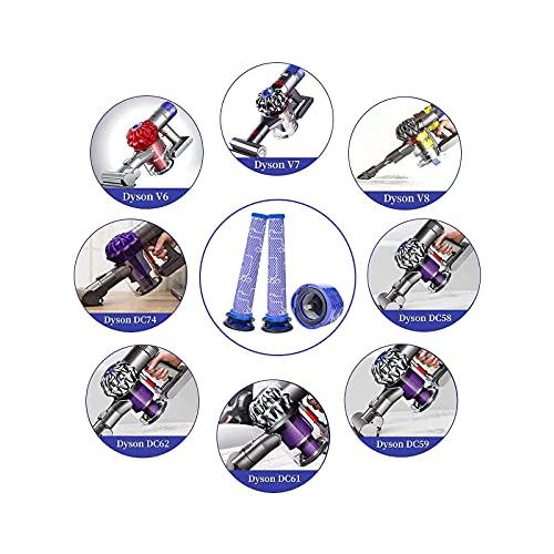 ダイソンv6フィルター, 掃除機用フィルター V6シリーズ プレフィルター(2枚) ポストモーターフィルター/Hepa Post Filter